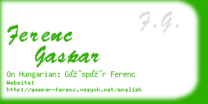 ferenc gaspar business card